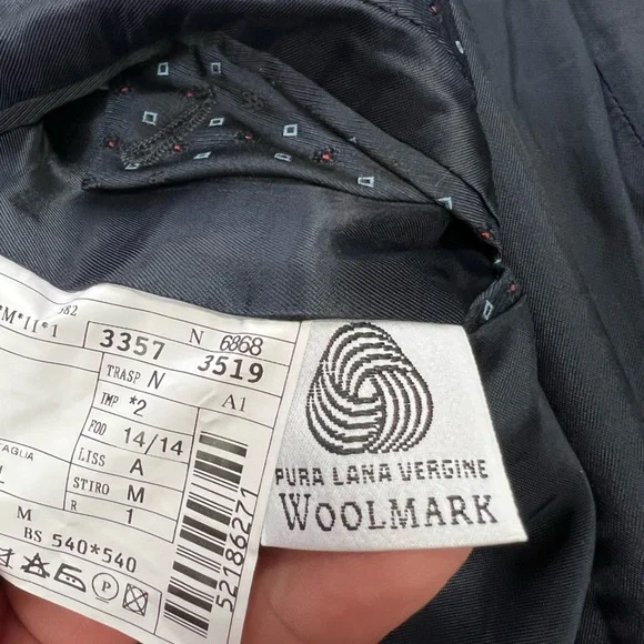 Luigi Bianchi Mantova Navy w/ Blue Plaid Super 120’s Suit 42L - Picture 8 of 11